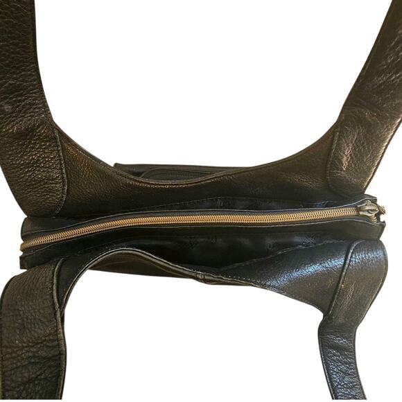 Fossil Black Leather Moto Boho 1954 Shoulder Bag Purse - Picture 6 of 11